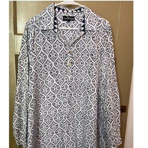 Navy White Tile Liza Byrd Tunic XL